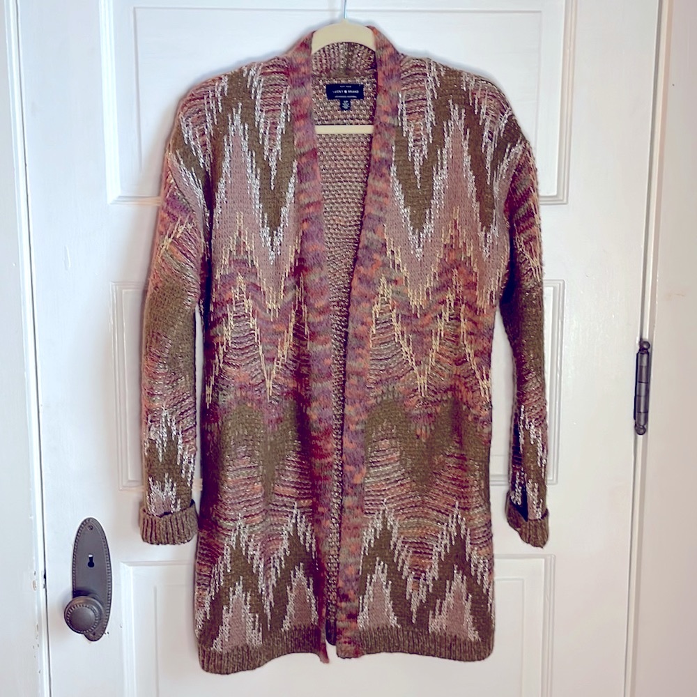 Lucky Brand Metallic Stitch Cardigan